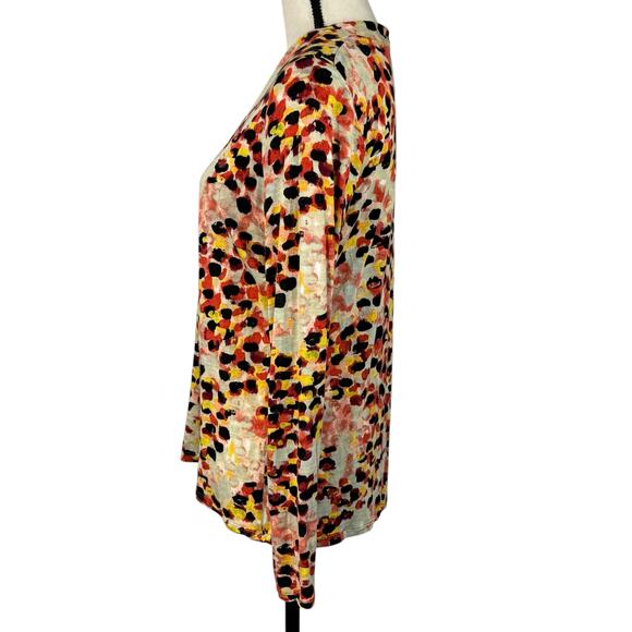 Simply Vera Vera Wang Large Top Abstract V-Neck Long Sleeve Stretch Lightweight - Picture 5 of 8